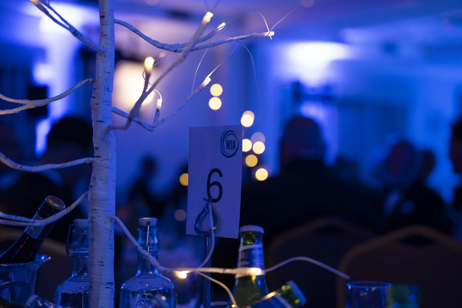 A table setting at the WJA Awards Evening