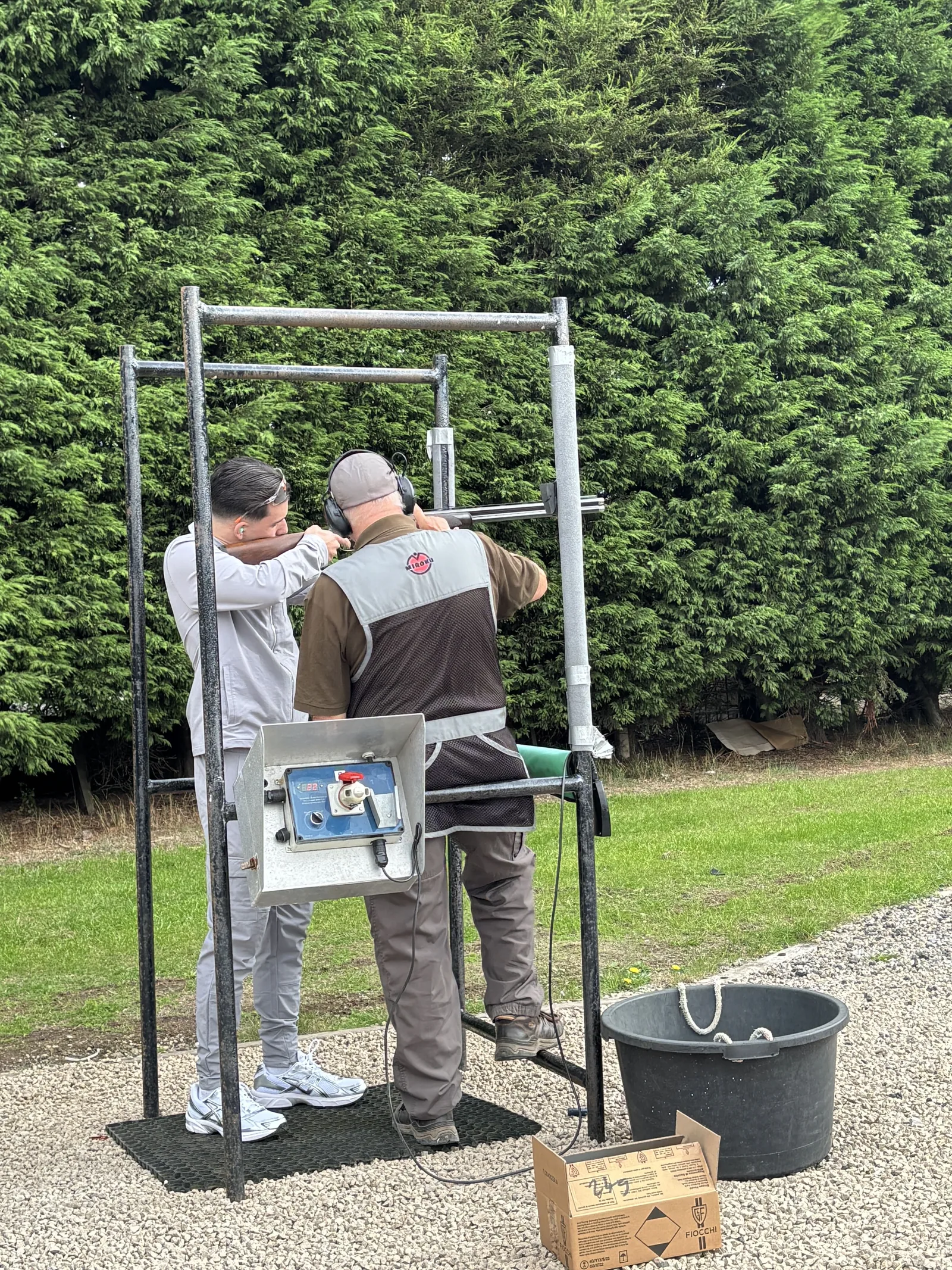 Clay shooting instruction at the range
