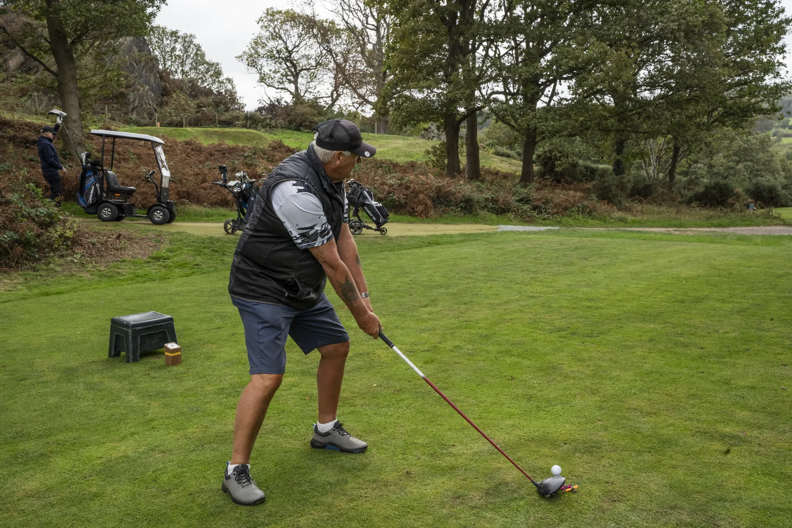 A golfer teeing off during the WJA activity day