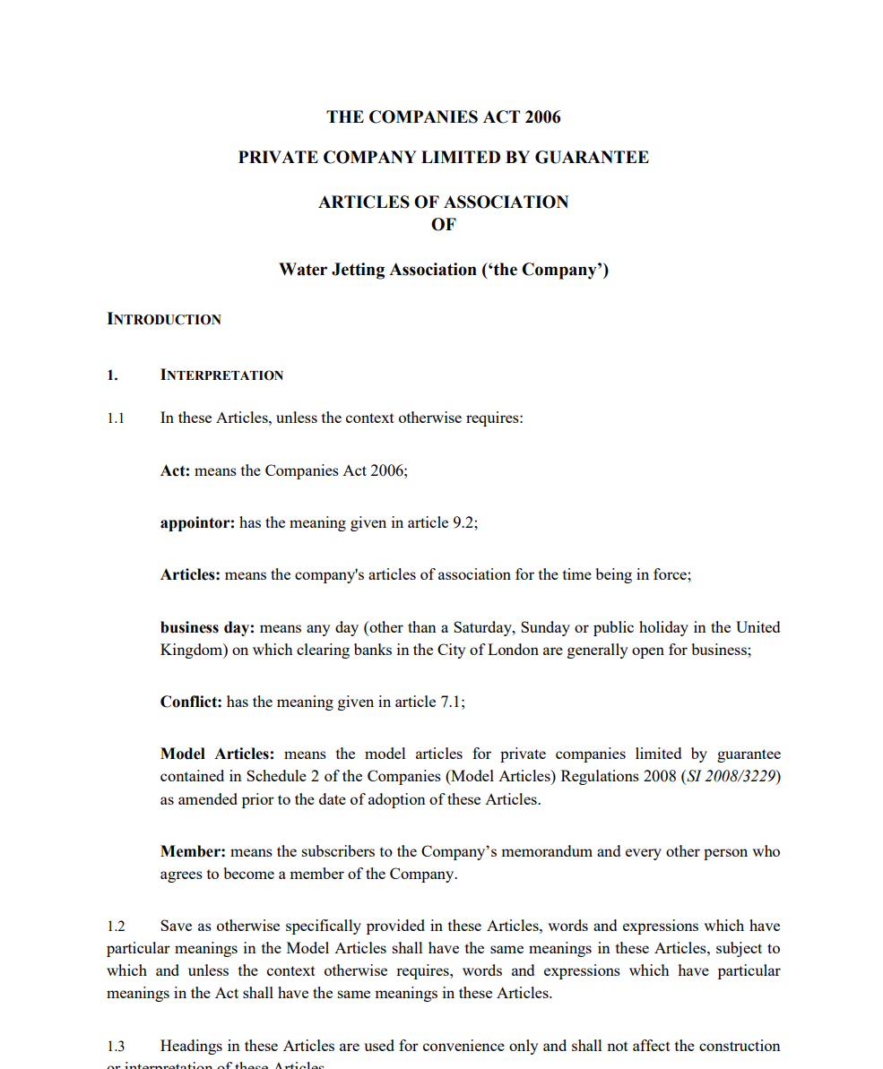 Articles of Association